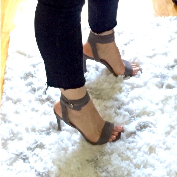 J. Crew Grey Suede Heels with Straps - Picture 3 of 8